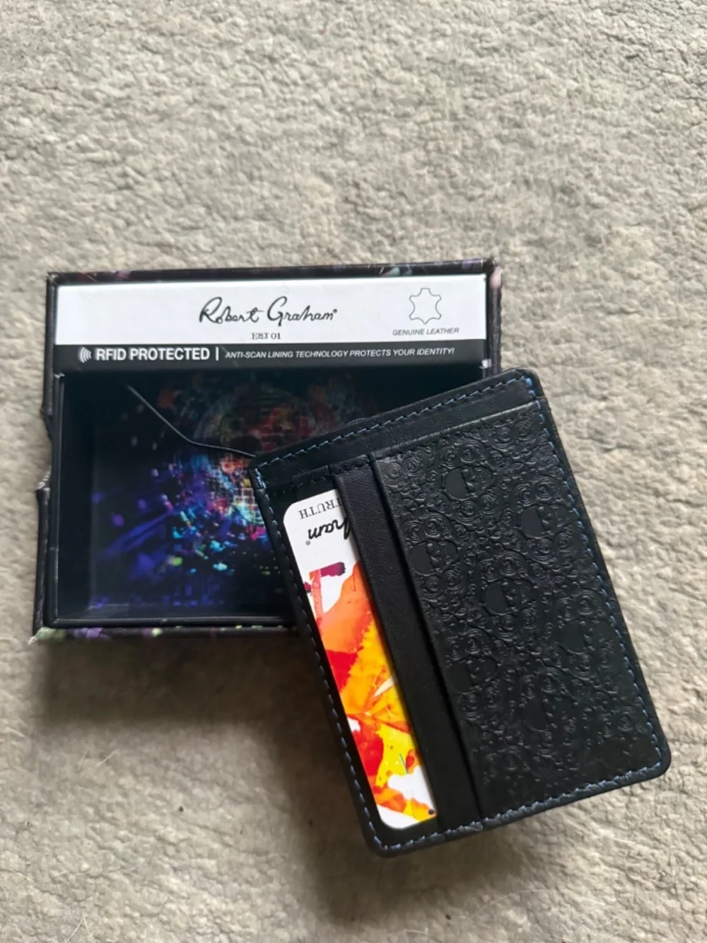 Robert Graham Brand New Wallet Retail $128; Black Leather
